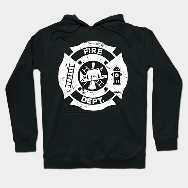 Distressed Firefighter Logo Hoodie by MeatMan